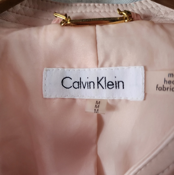 Blush Calvin Klein Vegan Leather Jacket - Picture 2 of 5